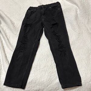 Aeropostale Black Relaxed Distressed Jeans
